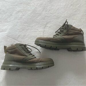 Dr. Martens BONNY II Green Olive Tan Camo Lace Up Ankle Boots. Us Sz 11. Canvas